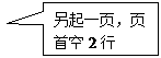 矩形标注: 另起一页，页首空2行